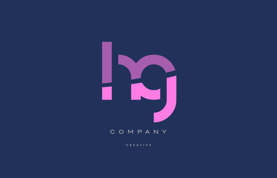 hg h g  pink blue alphabet letter logo icon