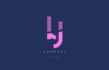 ly l y  pink blue alphabet letter logo icon
