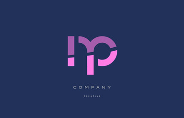 np n p  pink blue alphabet letter logo icon - obrazy, fototapety, plakaty