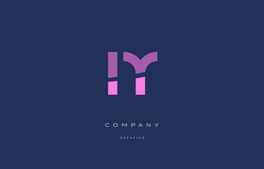 Obraz na płótnie Canvas nr n r pink blue alphabet letter logo icon