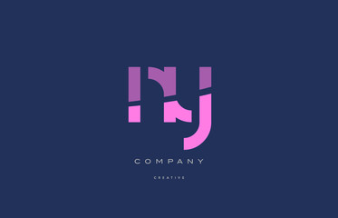 ny n y  pink blue alphabet letter logo icon