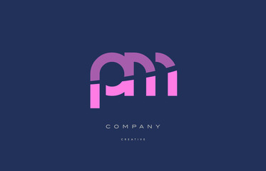 pm p l  pink blue alphabet letter logo icon - obrazy, fototapety, plakaty