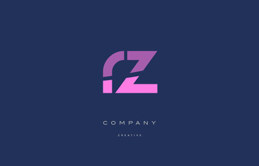 Obraz premium rz r z pink blue alphabet letter logo icon