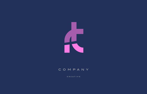 rt r t  pink blue alphabet letter logo icon