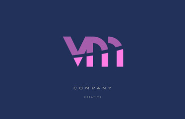 vm v m  pink blue alphabet letter logo icon - obrazy, fototapety, plakaty