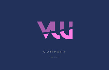 Fototapeta na wymiar v w pink blue alphabet letter logo icon