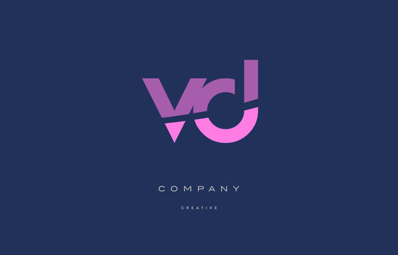 vd v d  pink blue alphabet letter logo icon