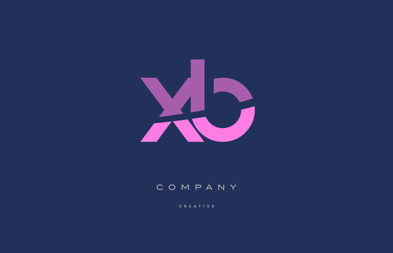 xb x b  pink blue alphabet letter logo icon