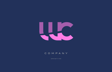 wc w c  pink blue alphabet letter logo icon - obrazy, fototapety, plakaty