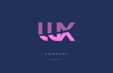 wx w x  pink blue alphabet letter logo icon