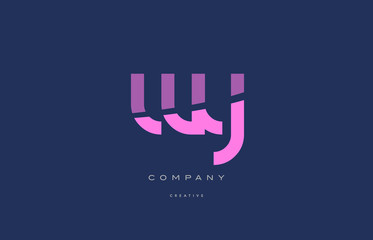 wy w y  pink blue alphabet letter logo icon