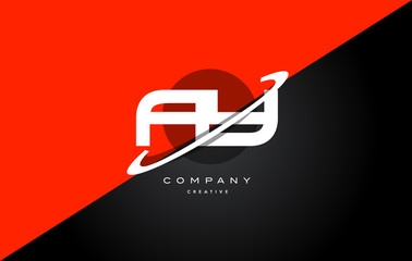 ay a y  red black technology alphabet company letter logo icon