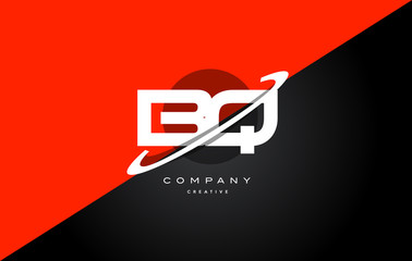 bq b q  red black technology alphabet company letter logo icon