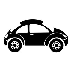 monochrome silhouette with sport car vector illustration