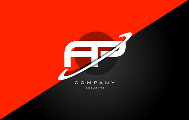 fp f p  red black technology alphabet company letter logo icon