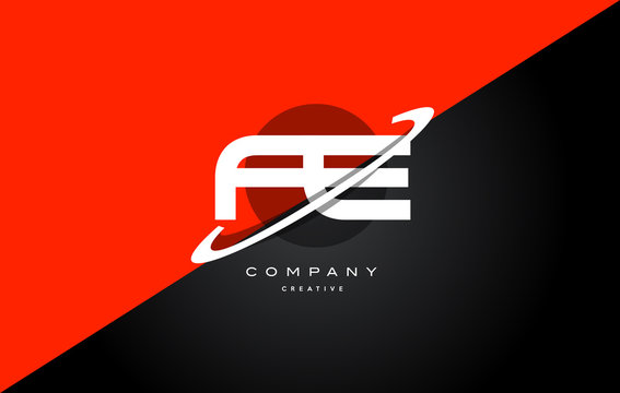 fe f e  red black technology alphabet company letter logo icon