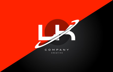 lk l k  red black technology alphabet company letter logo icon