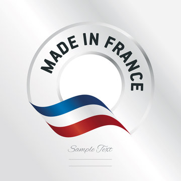 Made in France transparent logo icon silver background