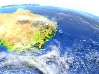 East coast of Australia on planet Earth