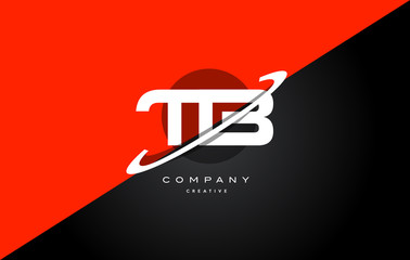 tb t b  red black technology alphabet company letter logo icon
