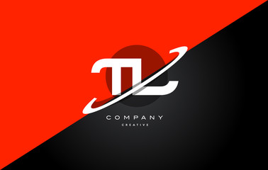 tl t l  red black technology alphabet company letter logo icon