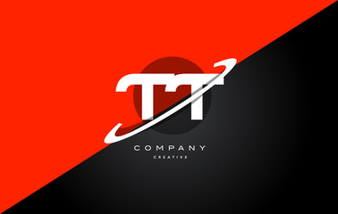 Fototapeta na wymiar tt t red black technology alphabet company letter logo icon