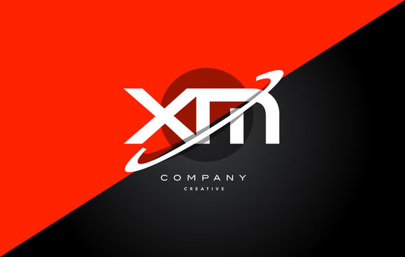 xm x m  red black technology alphabet company letter logo icon