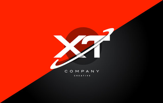 xt x t  red black technology alphabet company letter logo icon