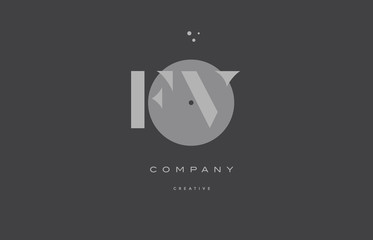 fv f v  grey modern alphabet company letter logo icon