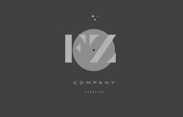 fz f z  grey modern alphabet company letter logo icon