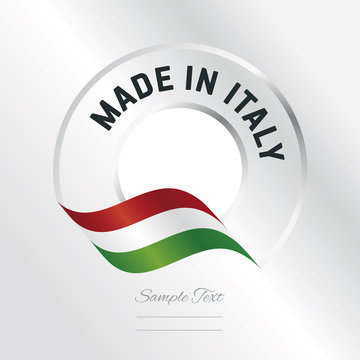 Made In Italy Transparent Logo Icon Silver Background