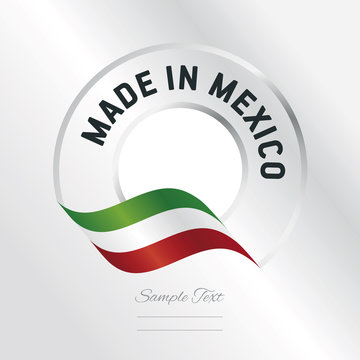 Made in Mexico transparent logo icon silver background