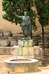 Fototapeta na wymiar Roman Emperor Augustus, Nimes, France