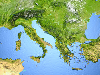 Adriatic sea region on planet Earth