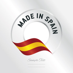 Made in Spain transparent logo icon silver background