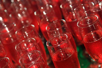 Drinking glasses with lemonade