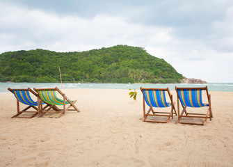 Beach chairs at sea front