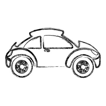 monochrome sketch with sport car vector illustration