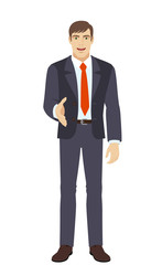 Businessman gives a hand for a handshake