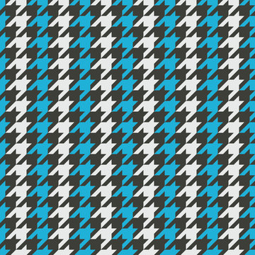 Seamless black blue and white classic fashion textile striped houndstooth pattern vector