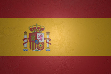 Fototapeta premium Flag of Spain on stone background, 3d illustration