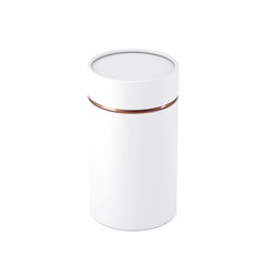 White paper tube tin can Mockup packaging, 3d rendering