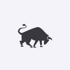 The black silhouette of a bull. Vector illustration