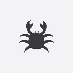 The black silhouette of a crab. Vector illustration