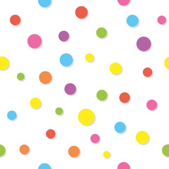 Confetti polka dot seamless pattern background. Colored. For birthday and party design.