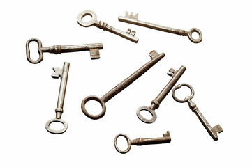 Antique keys isolated