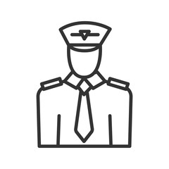 Pilot linear icon. Thin line illustration. Vector isolated outline drawing.