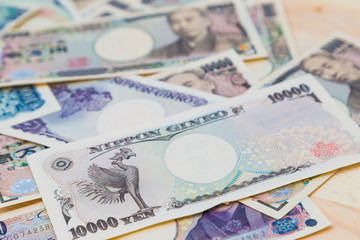 Japanese yen spread background