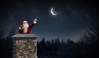 Santa Claus is already here . Mixed media . Mixed media