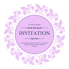 Elegant floral wedding invitation design in classic style. Vector template for greeting cards, posters, coves or packaging.